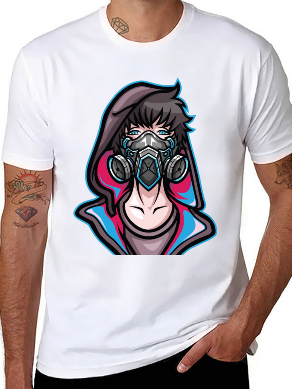 Anime Gas Mask Graphic Tee