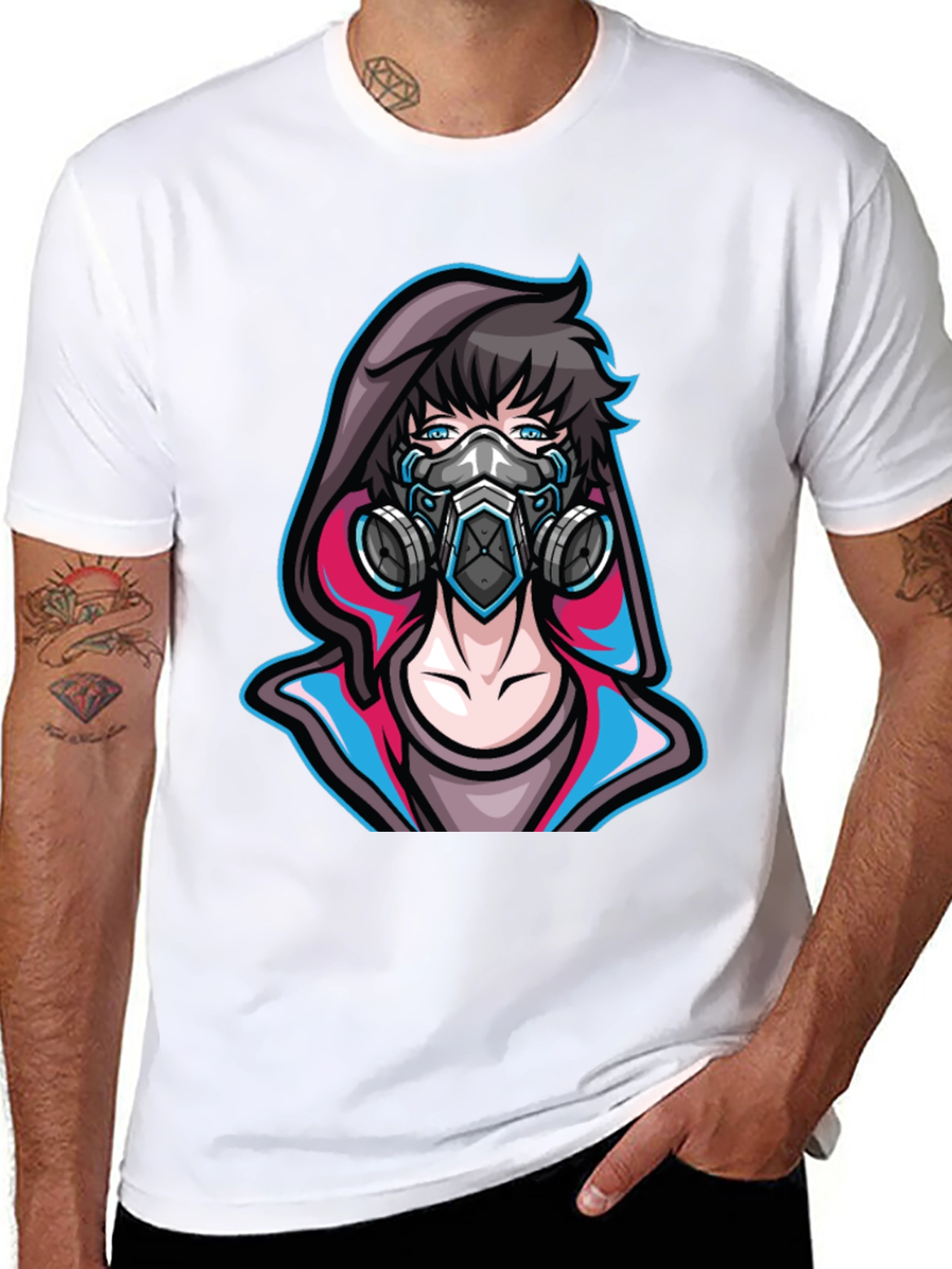 Anime Gas Mask Graphic Tee