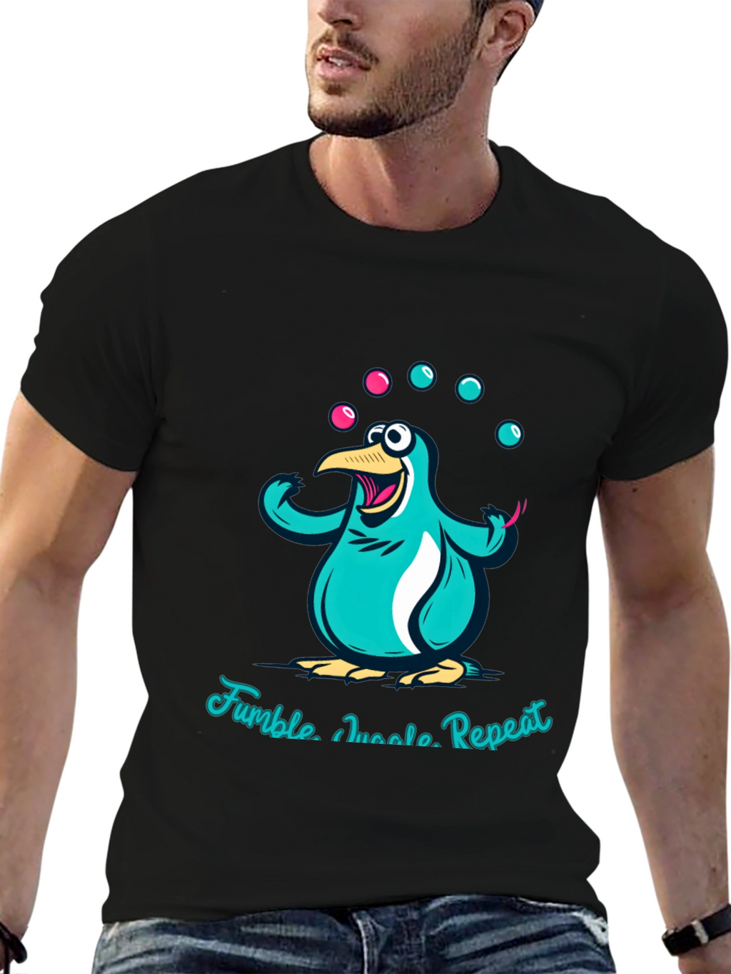 Juggling Penguin Graphic Tee