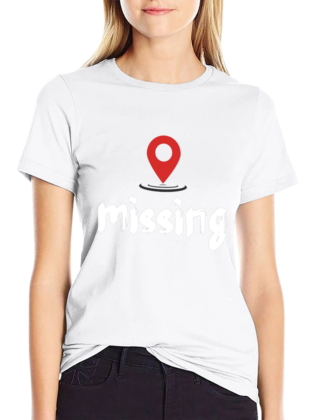 Missing You Location T-Shirt - Black Casual Tee