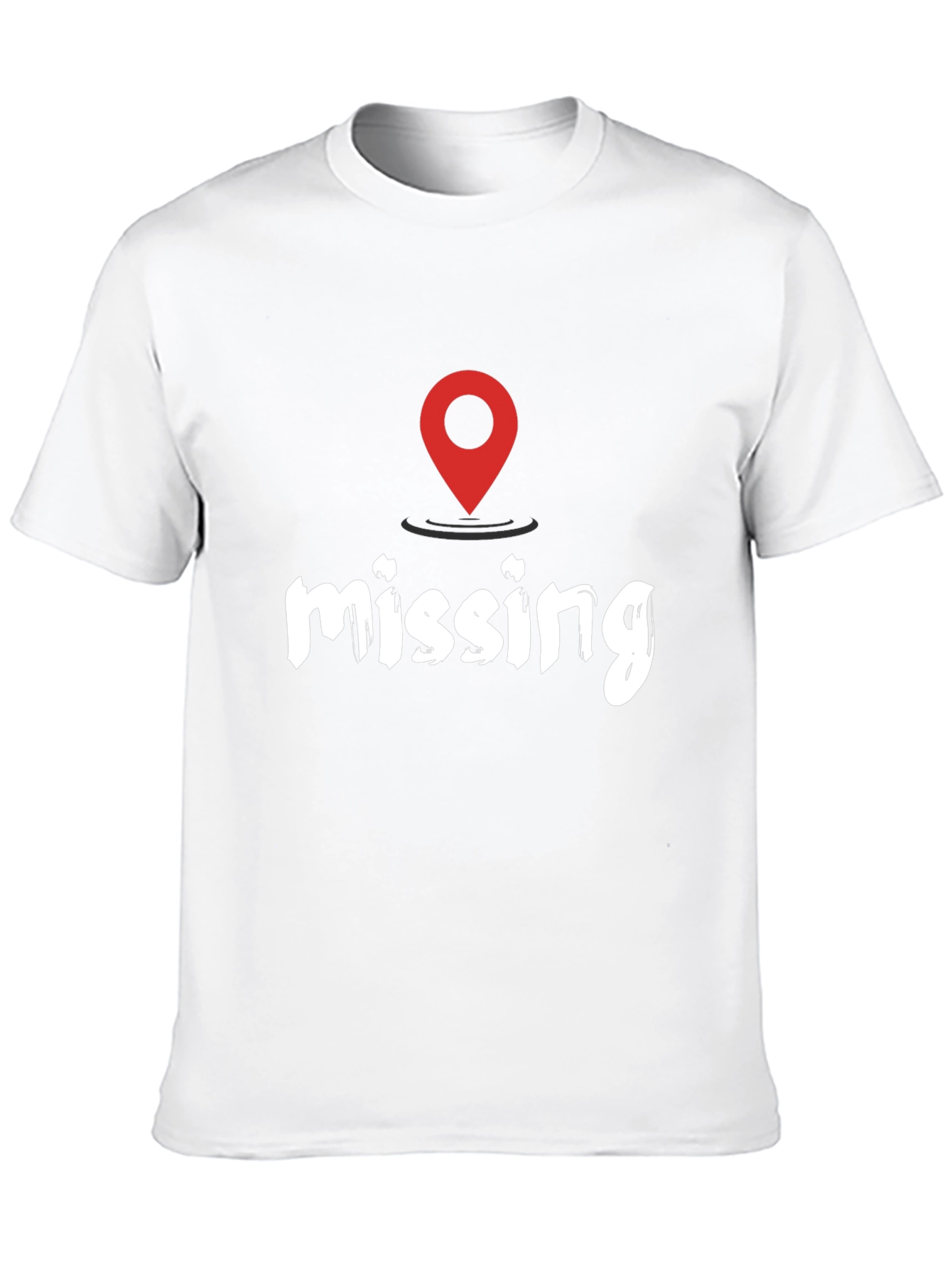 Missing You Location T-Shirt - Black Casual Tee