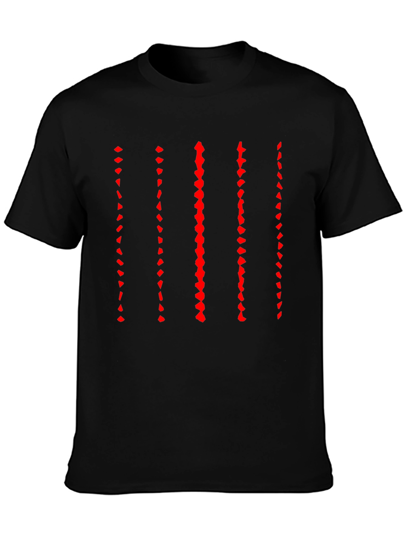 Modern Striped Graphic Black T-Shirt