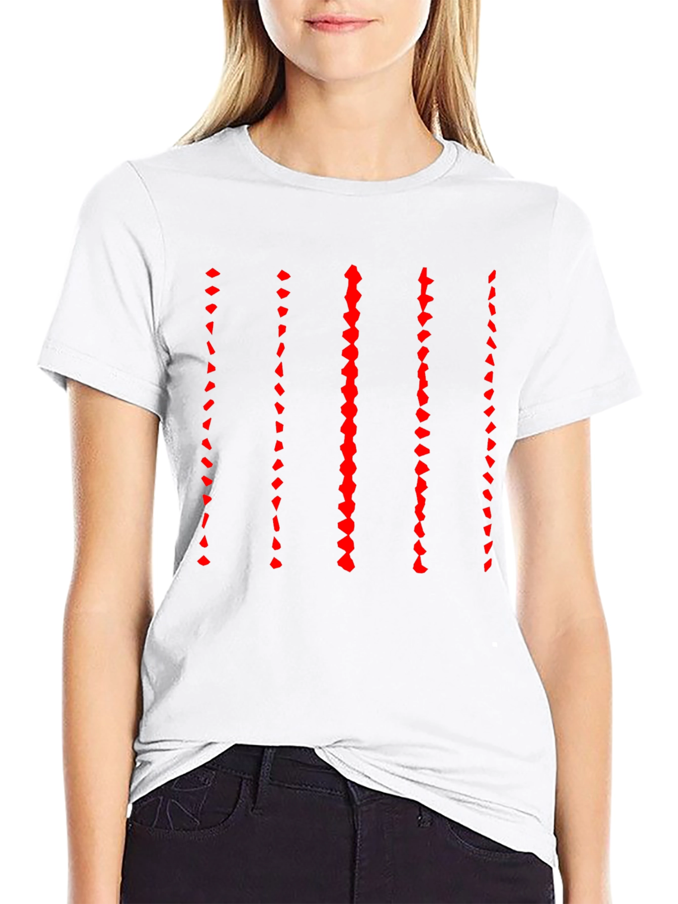 Modern Striped Graphic Black T-Shirt