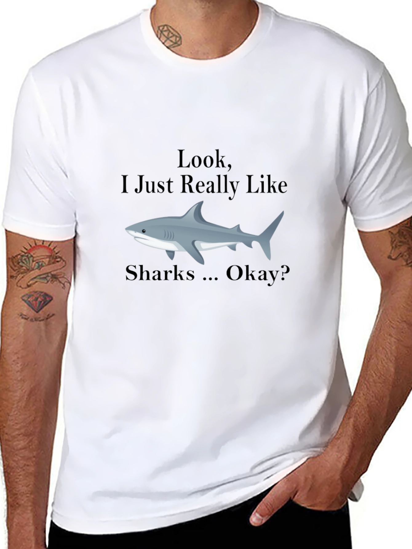 Shark Lover T-Shirt - Look I Just Really Like Sharks
