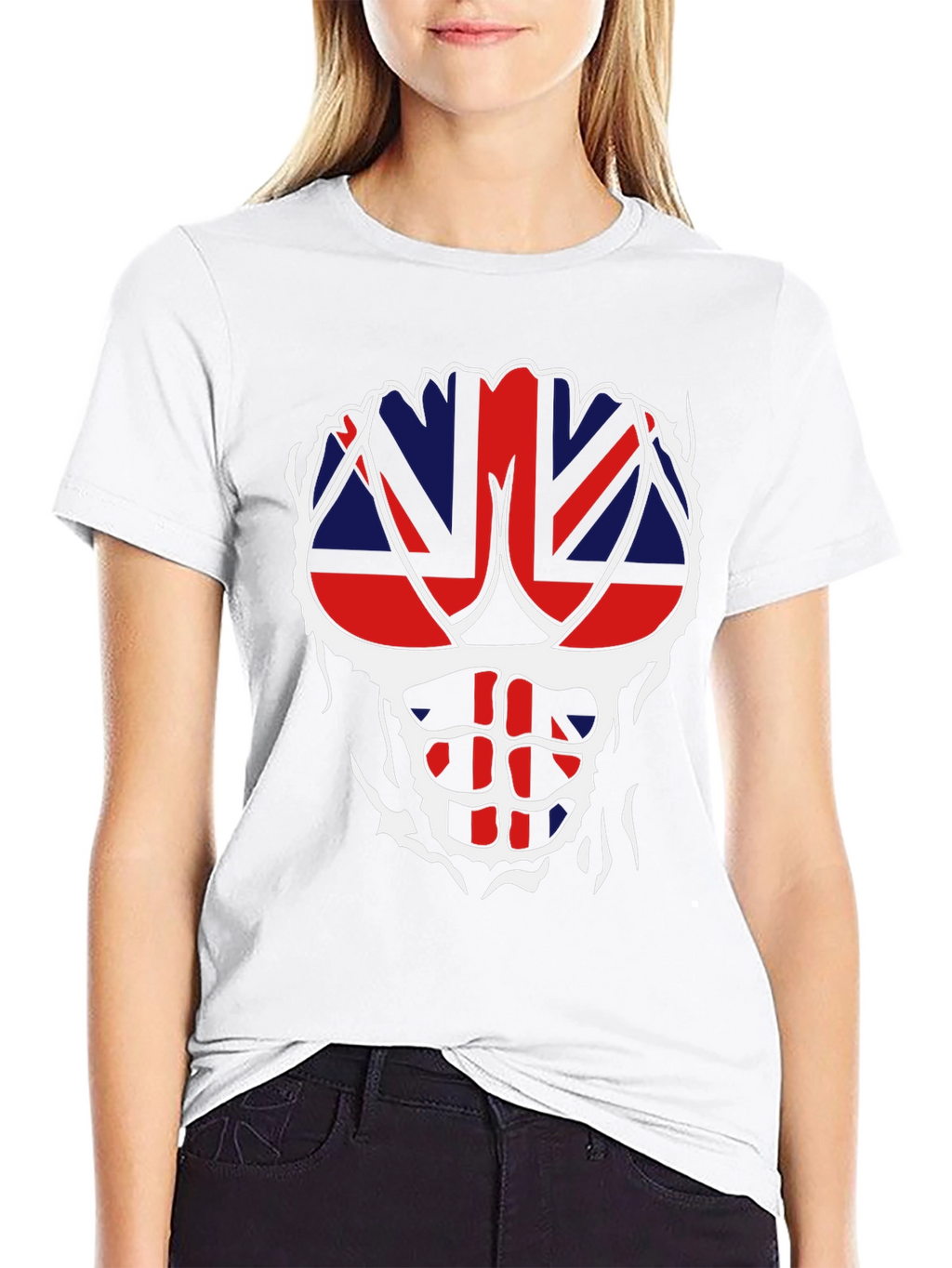 Union Jack Ripped T-Shirt - Patriotic Abs!