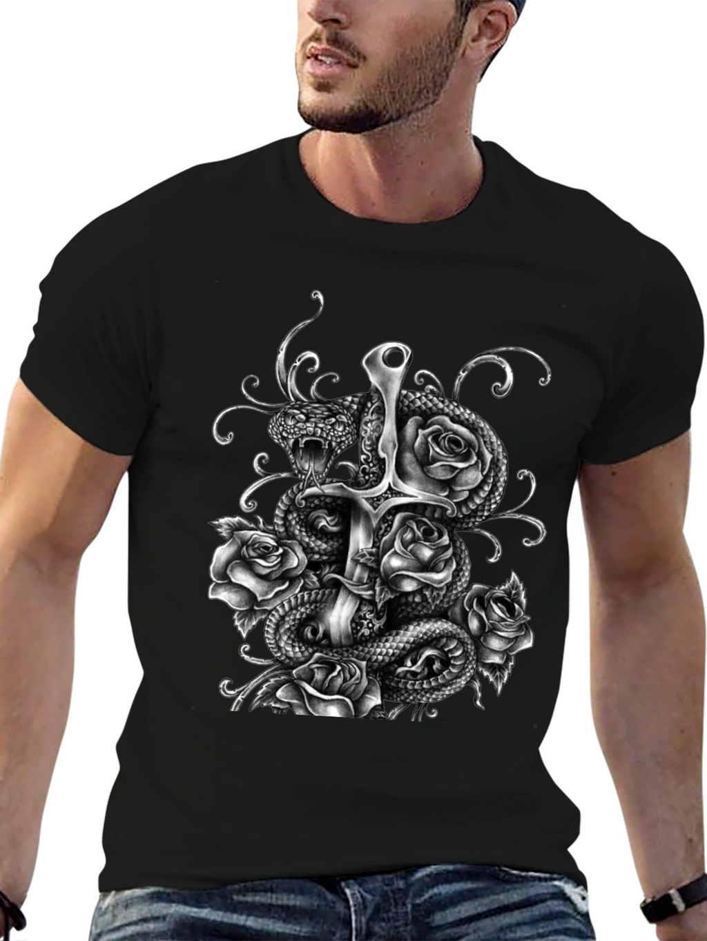 Gothic Snake & Sword T-Shirt