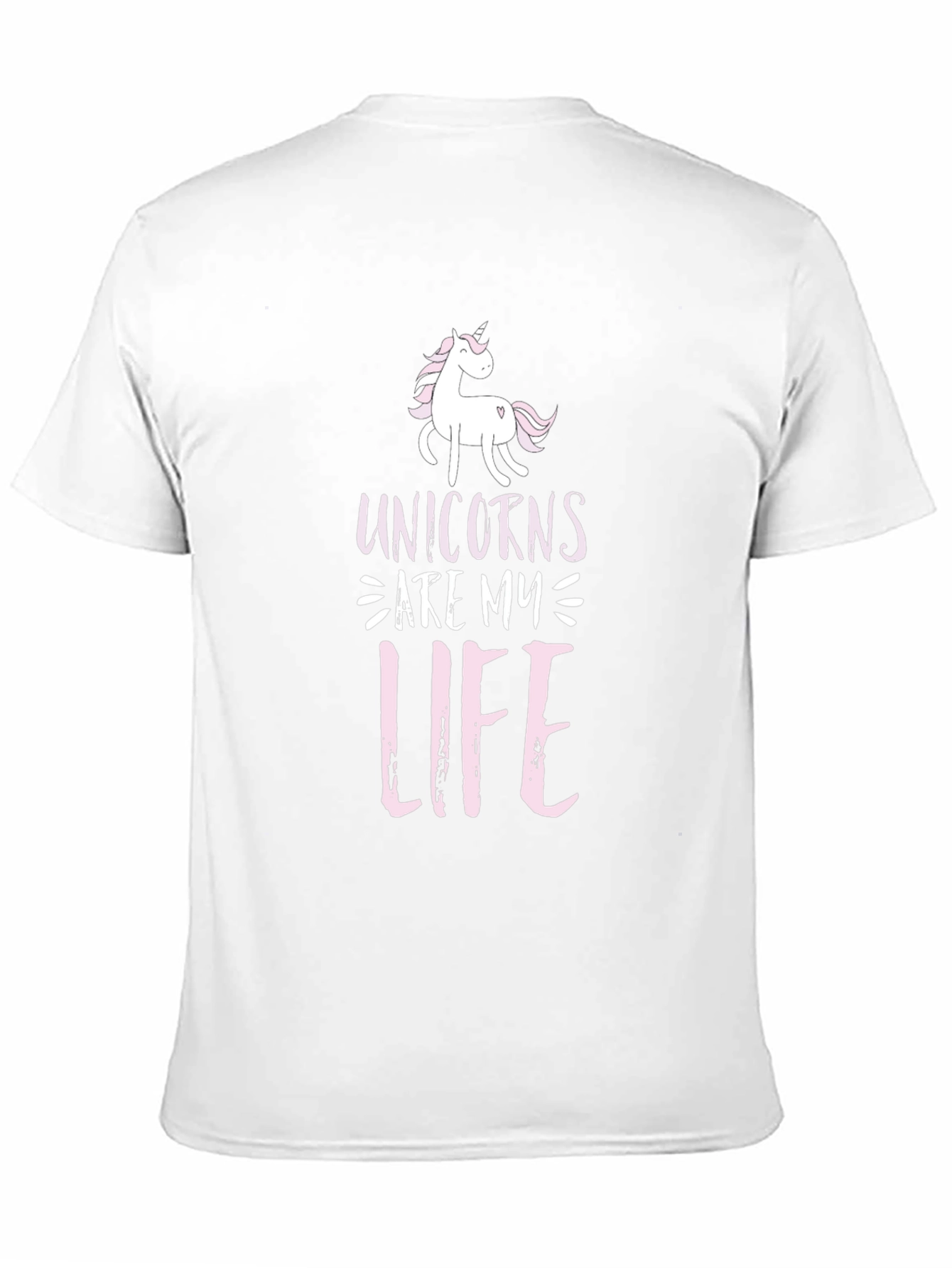 Unicorns Are My Life Graphic Tee - Black Cotton Casual T-Shirt