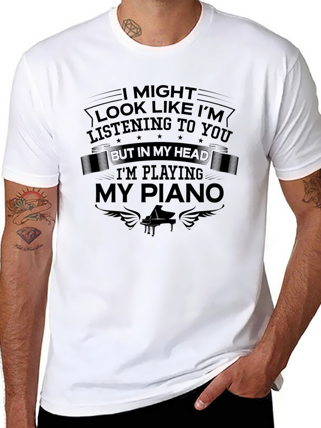 Piano Player T-Shirt - In My Head Music Tee