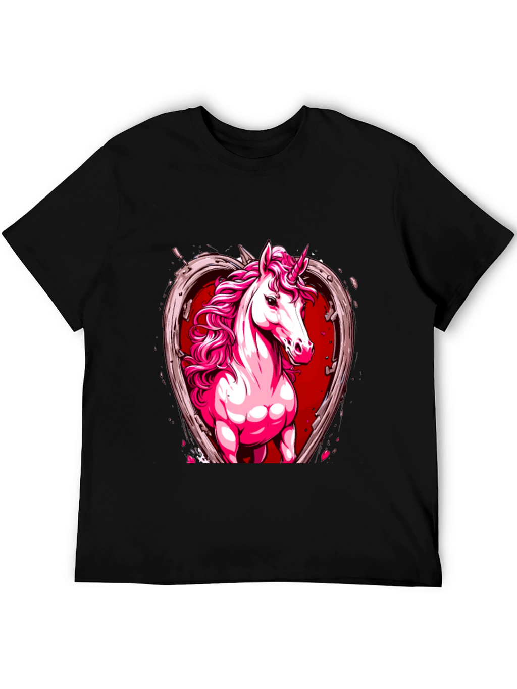 Unicorn Heart Graphic Tee - Black