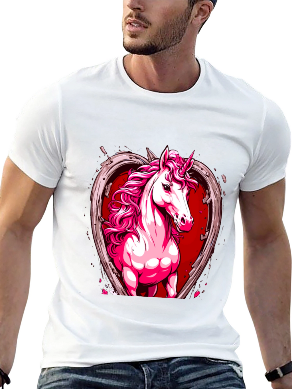 Unicorn Heart Graphic Tee - Black