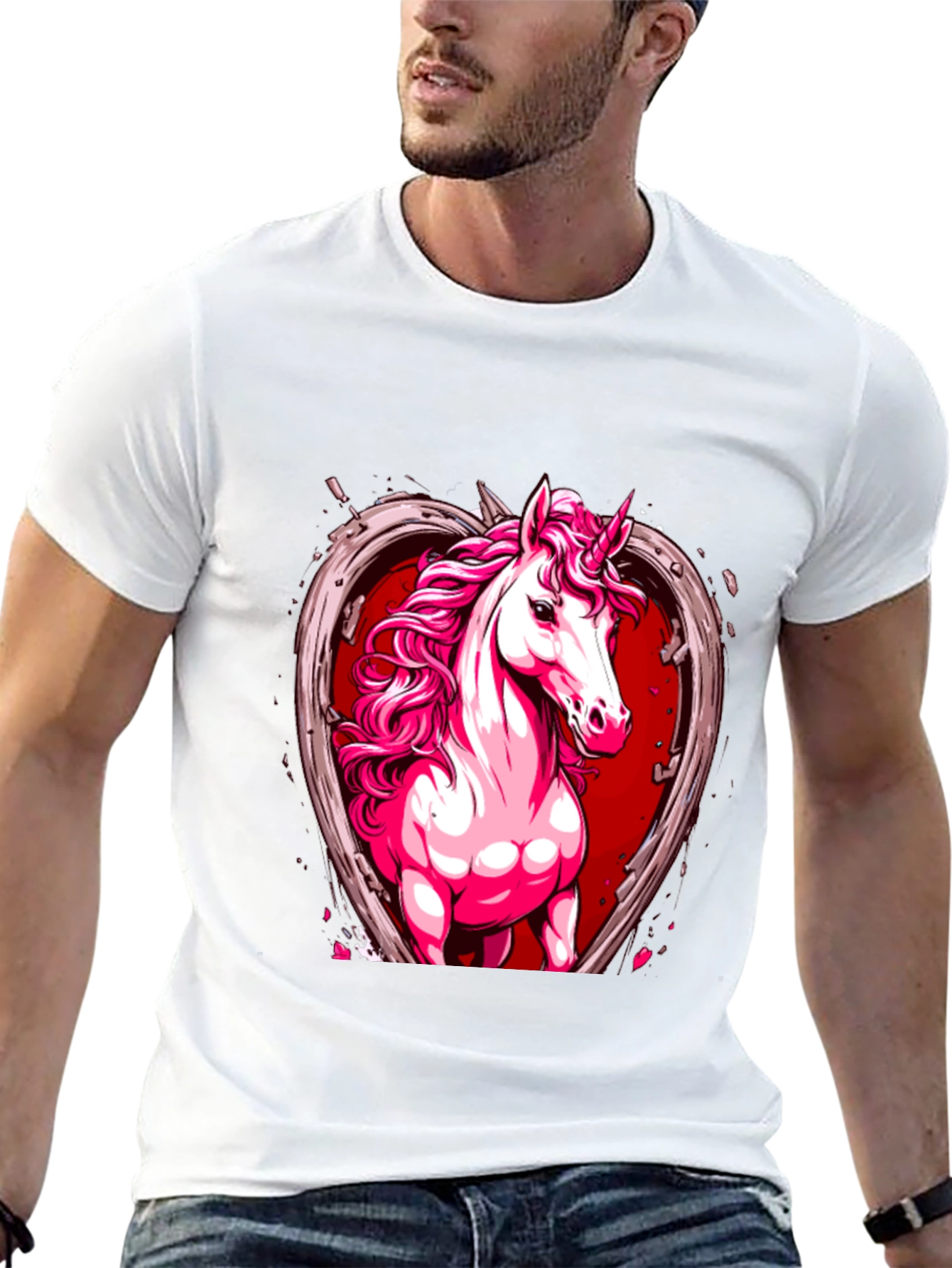 Unicorn Heart Graphic Tee - Black