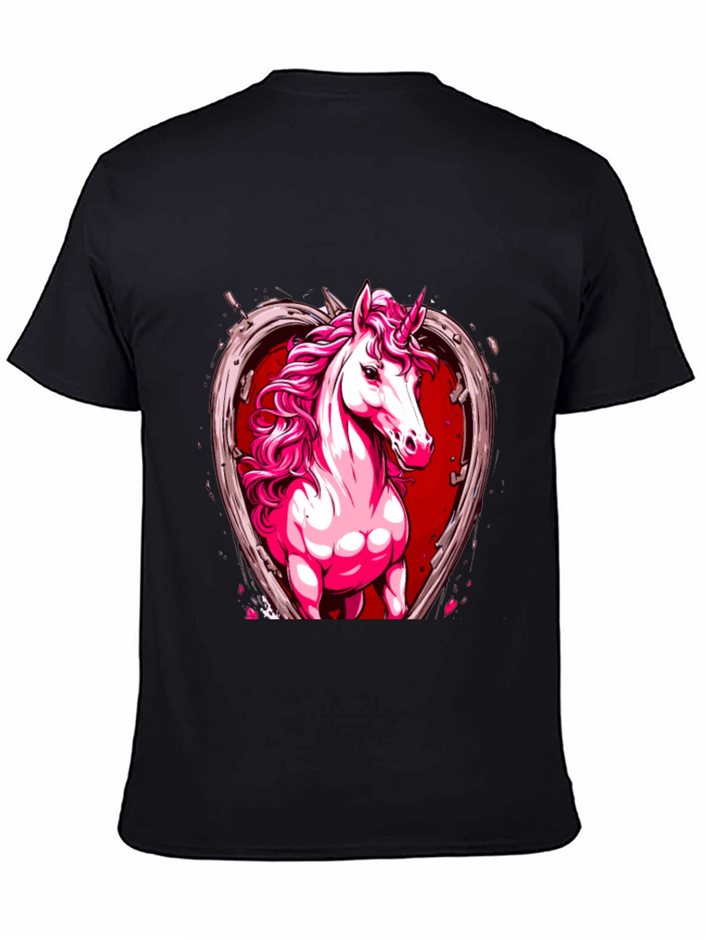 Unicorn Heart Graphic Tee - Black