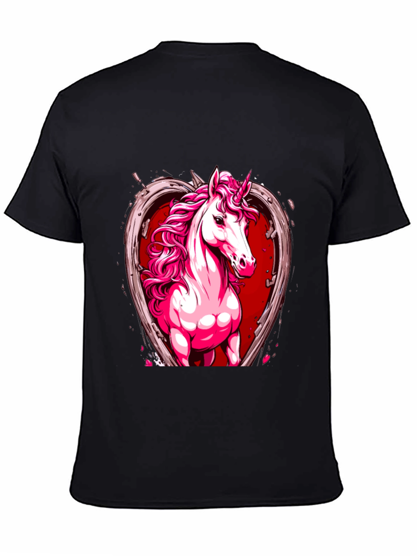 Unicorn Heart Graphic Tee - Black