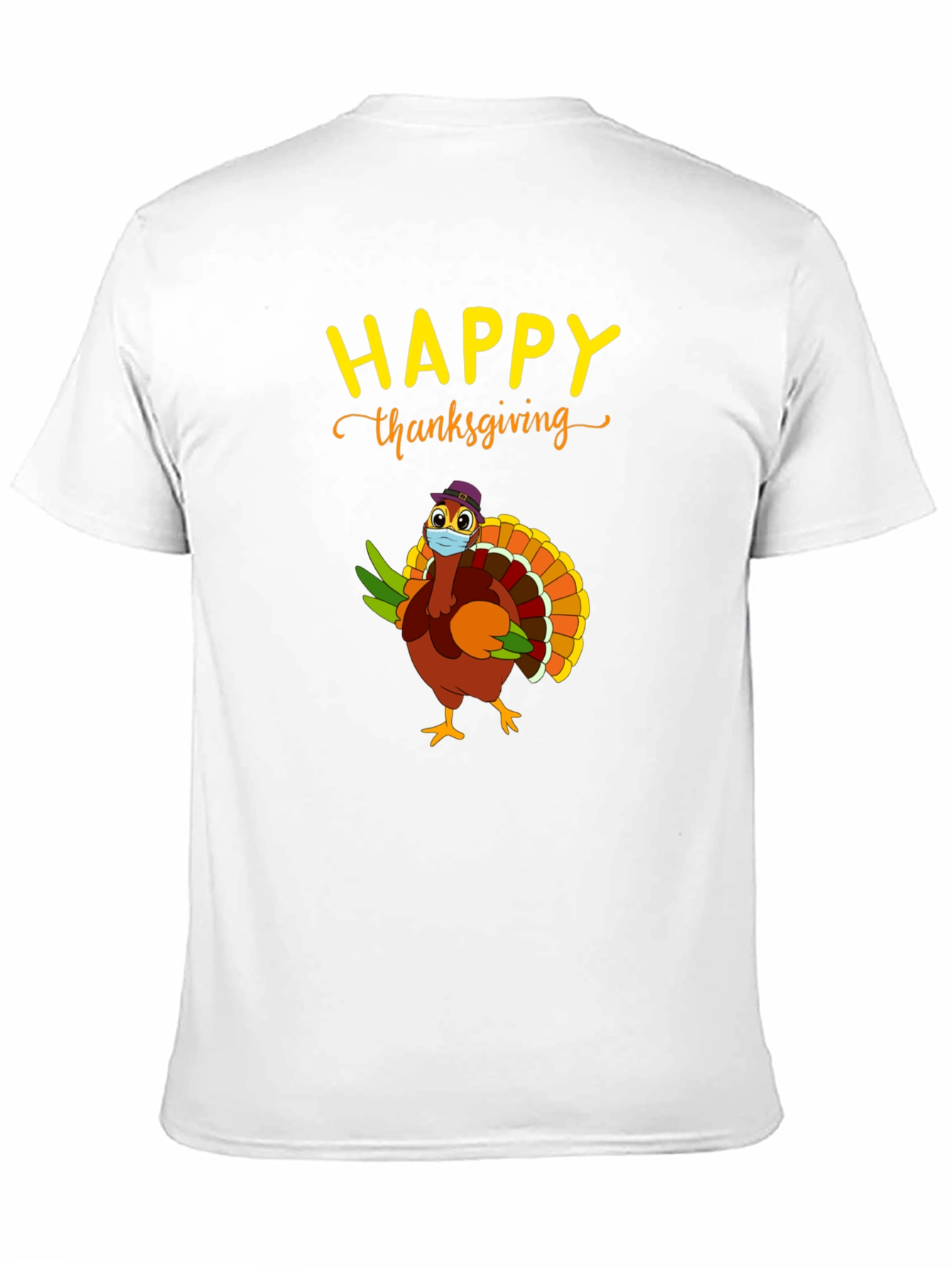 Happy Thanksgiving Turkey Face Mask T-Shirt