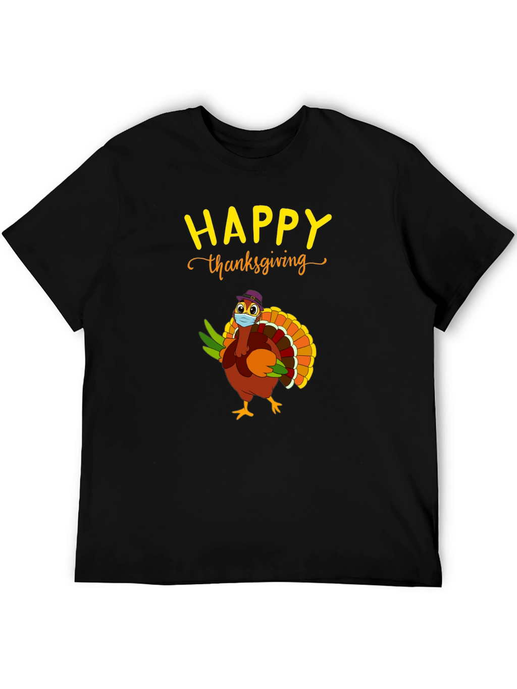 Happy Thanksgiving Turkey Face Mask T-Shirt