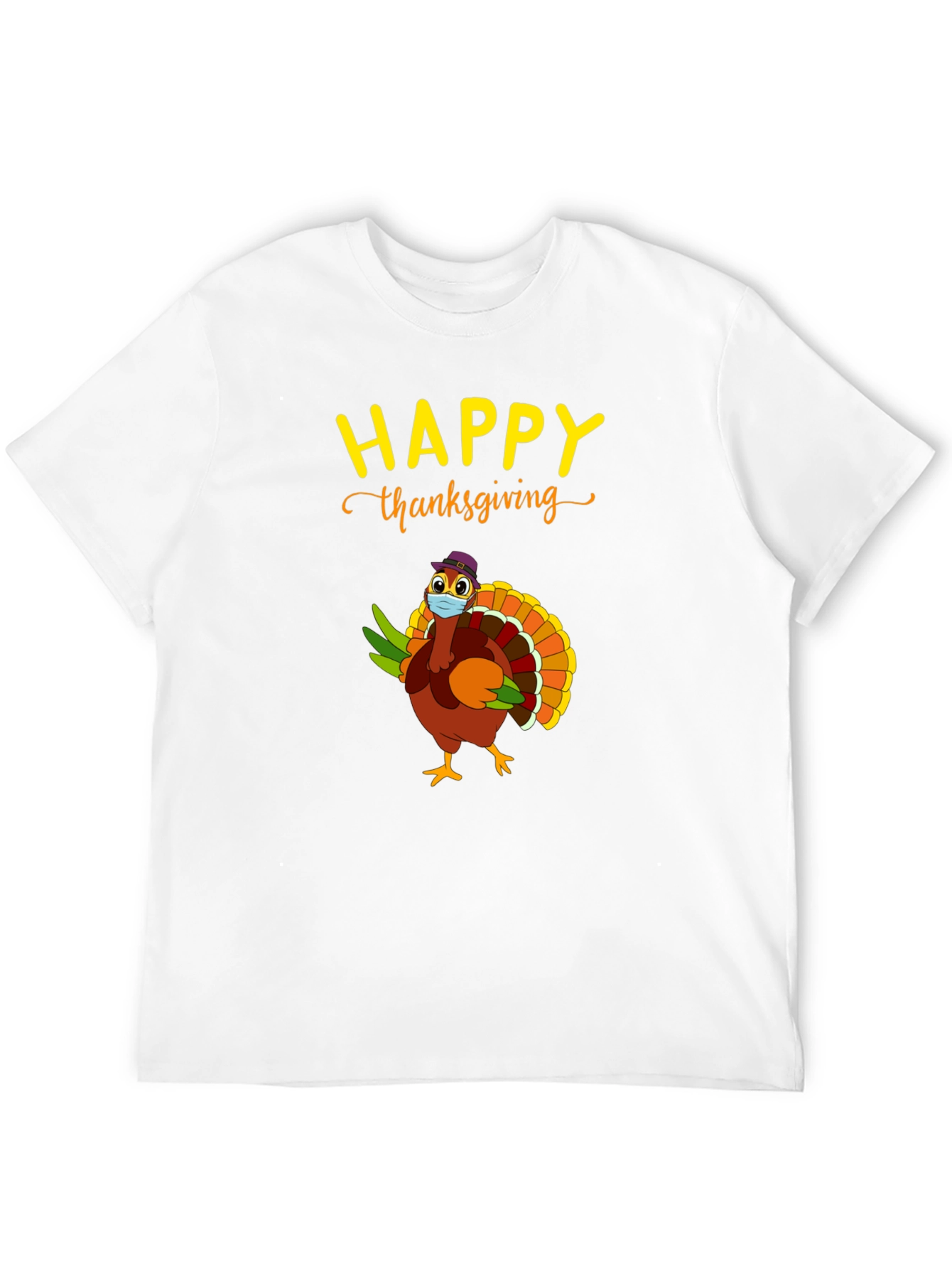 Happy Thanksgiving Turkey Face Mask T-Shirt