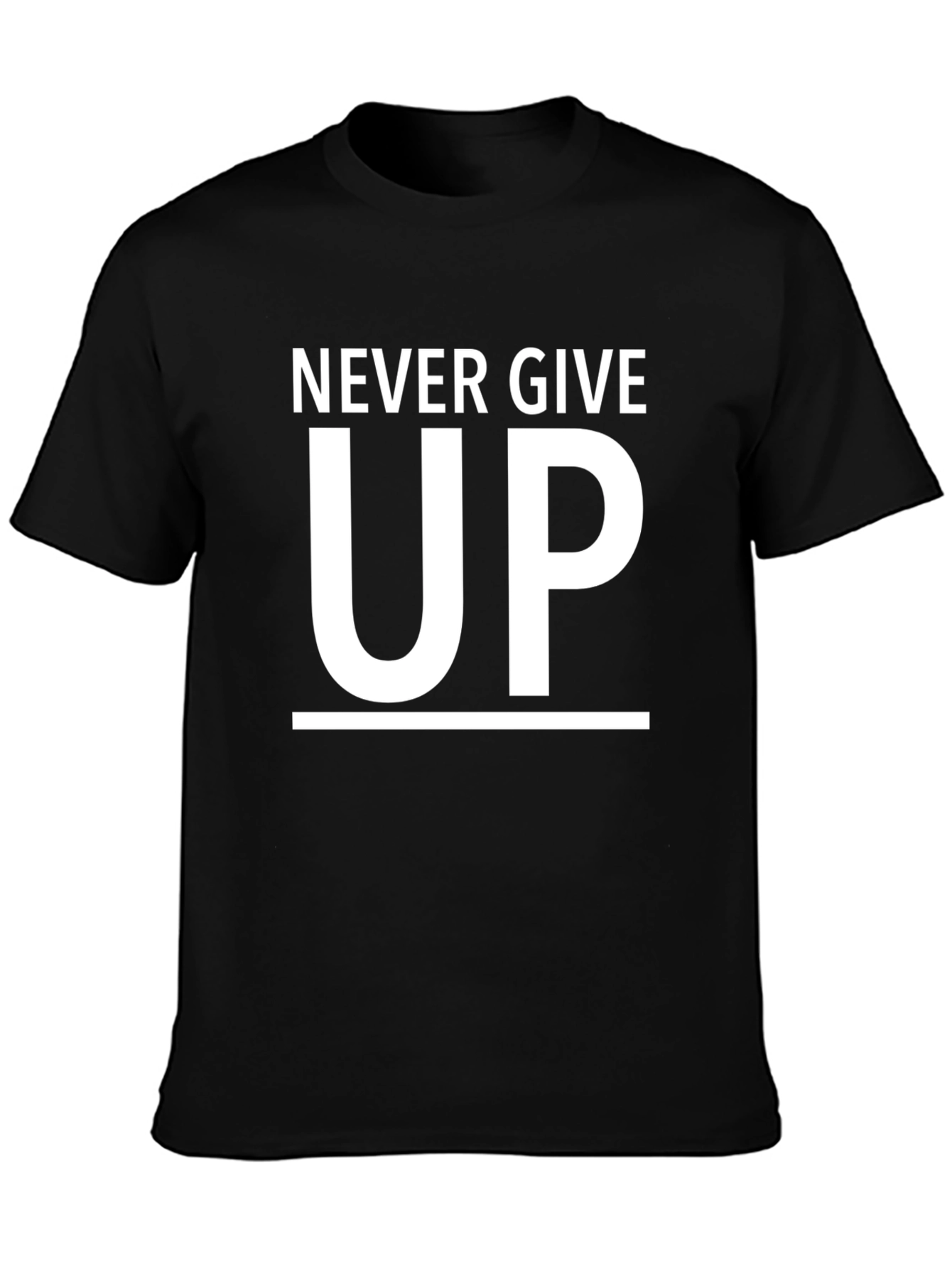 Never Give Up Black T-Shirt