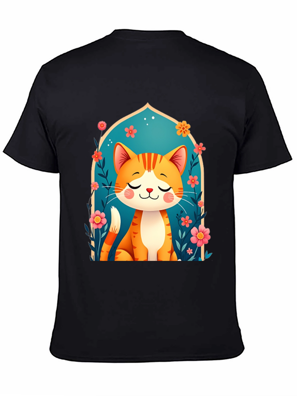 Cute Cat Graphic Tee - Unisex Black T-Shirt