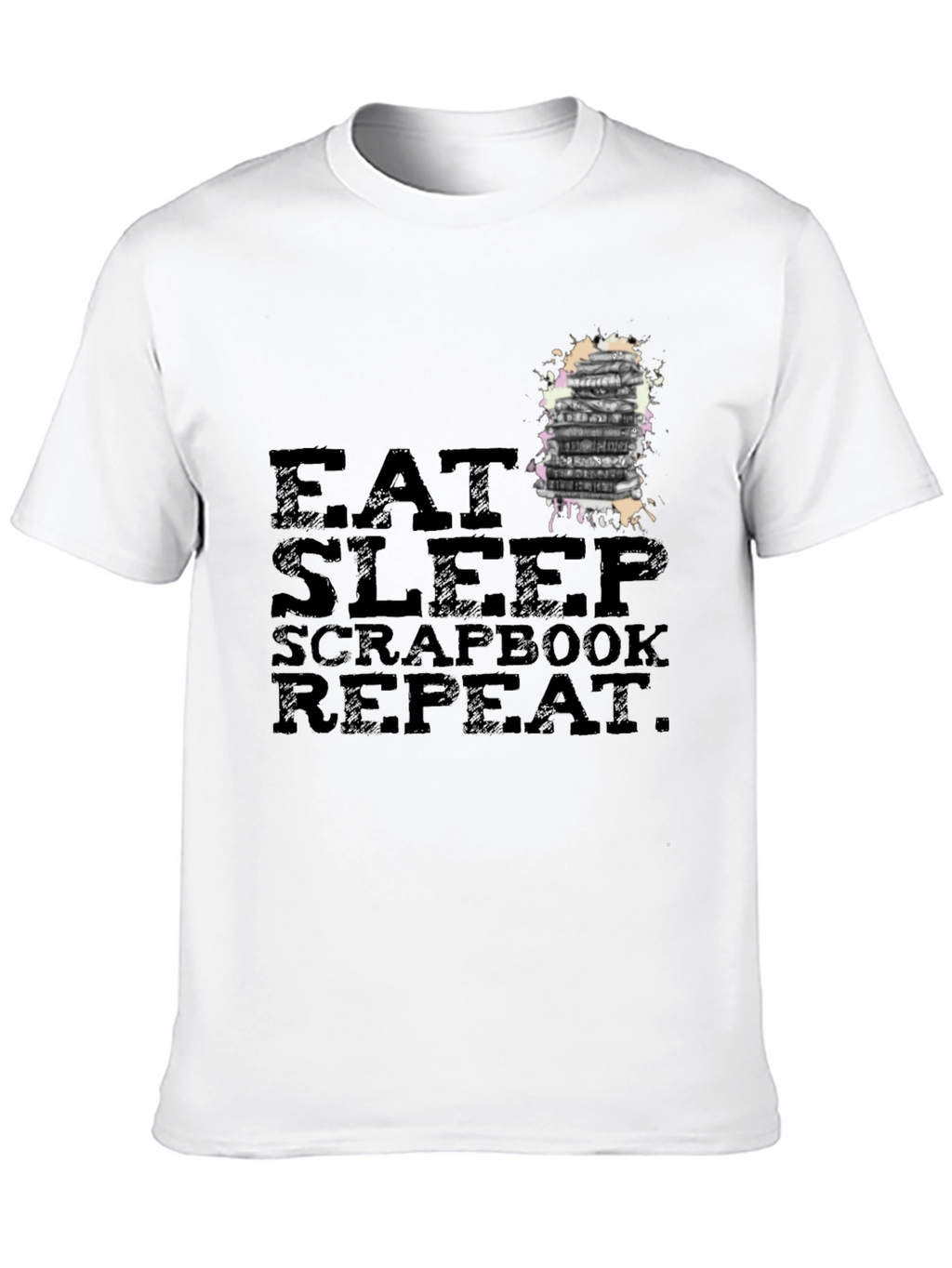 Eat Sleep Scrapbook Repeat Black T-Shirt