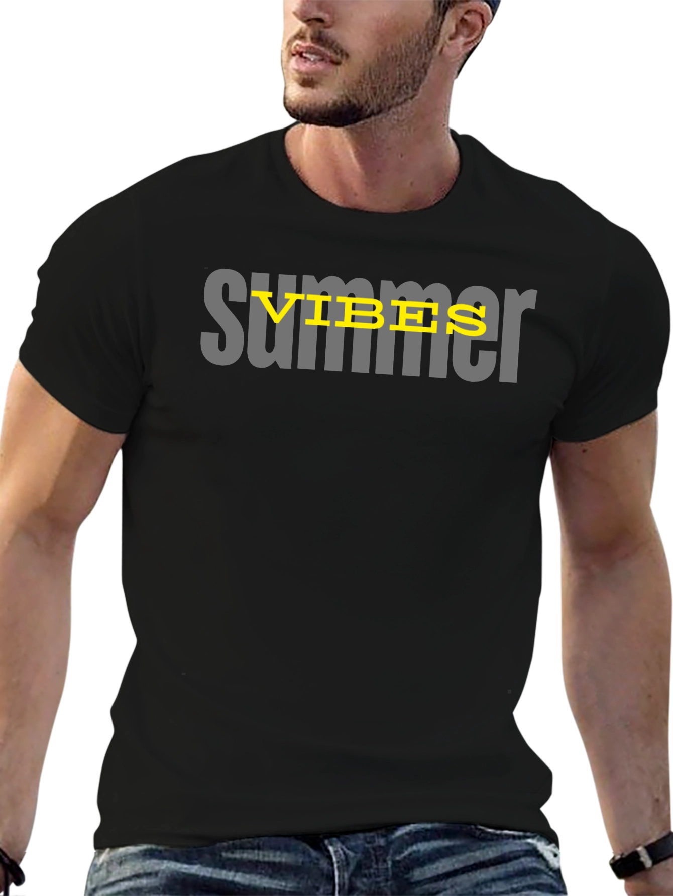 Summer Vibes Graphic Tee - Black
