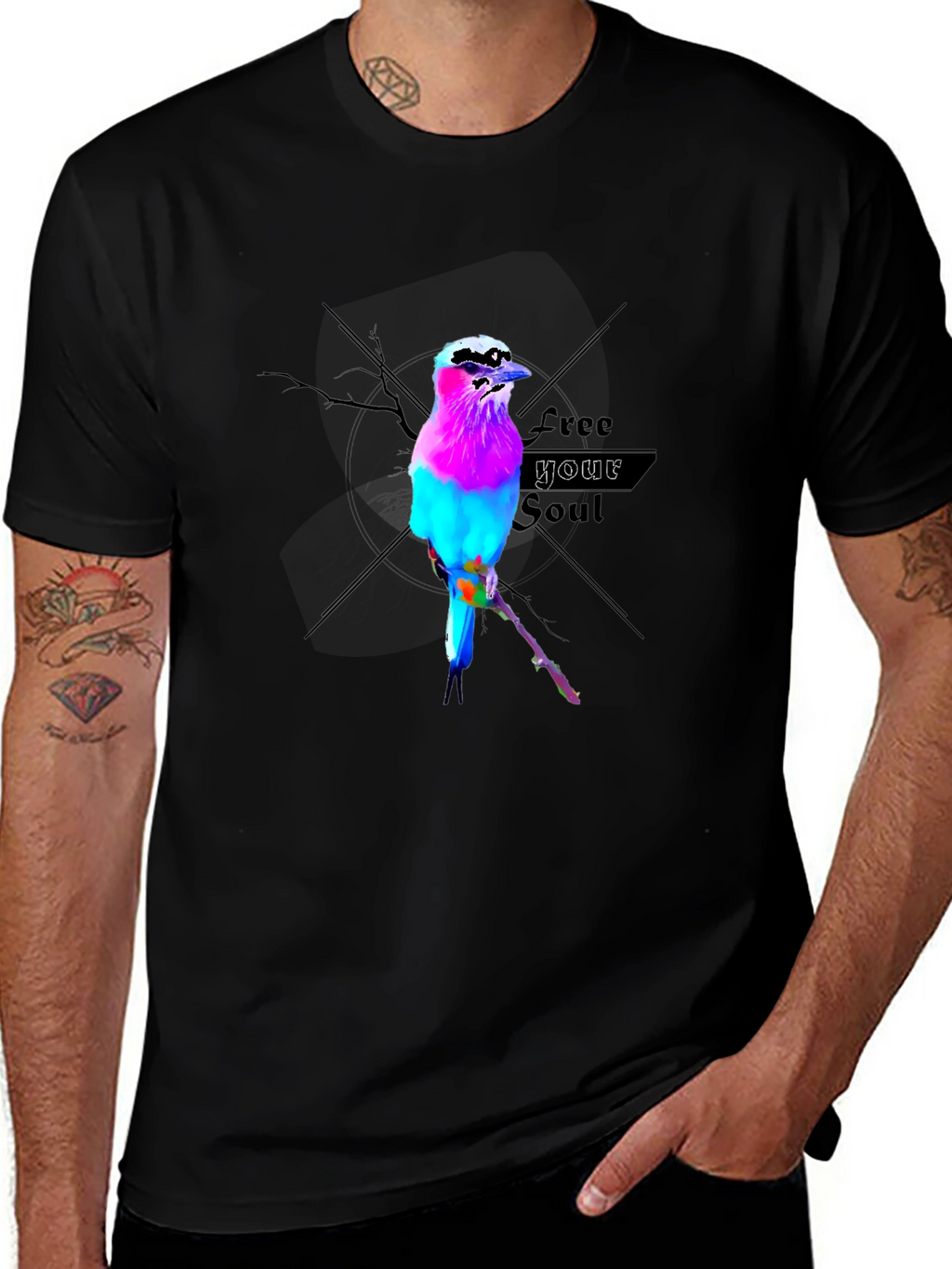 Vibrant Bird Graphic T-Shirt - Free Your Soul
