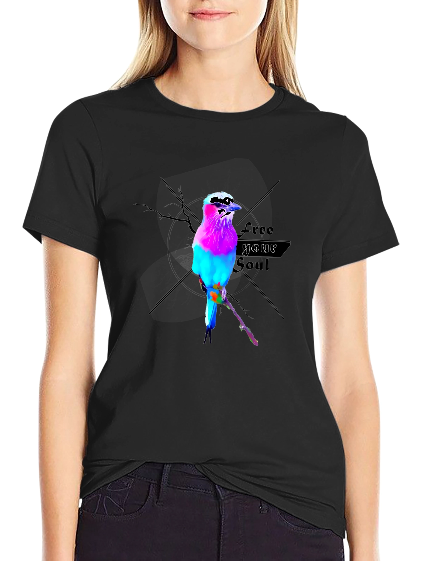 Vibrant Bird Graphic T-Shirt - Free Your Soul