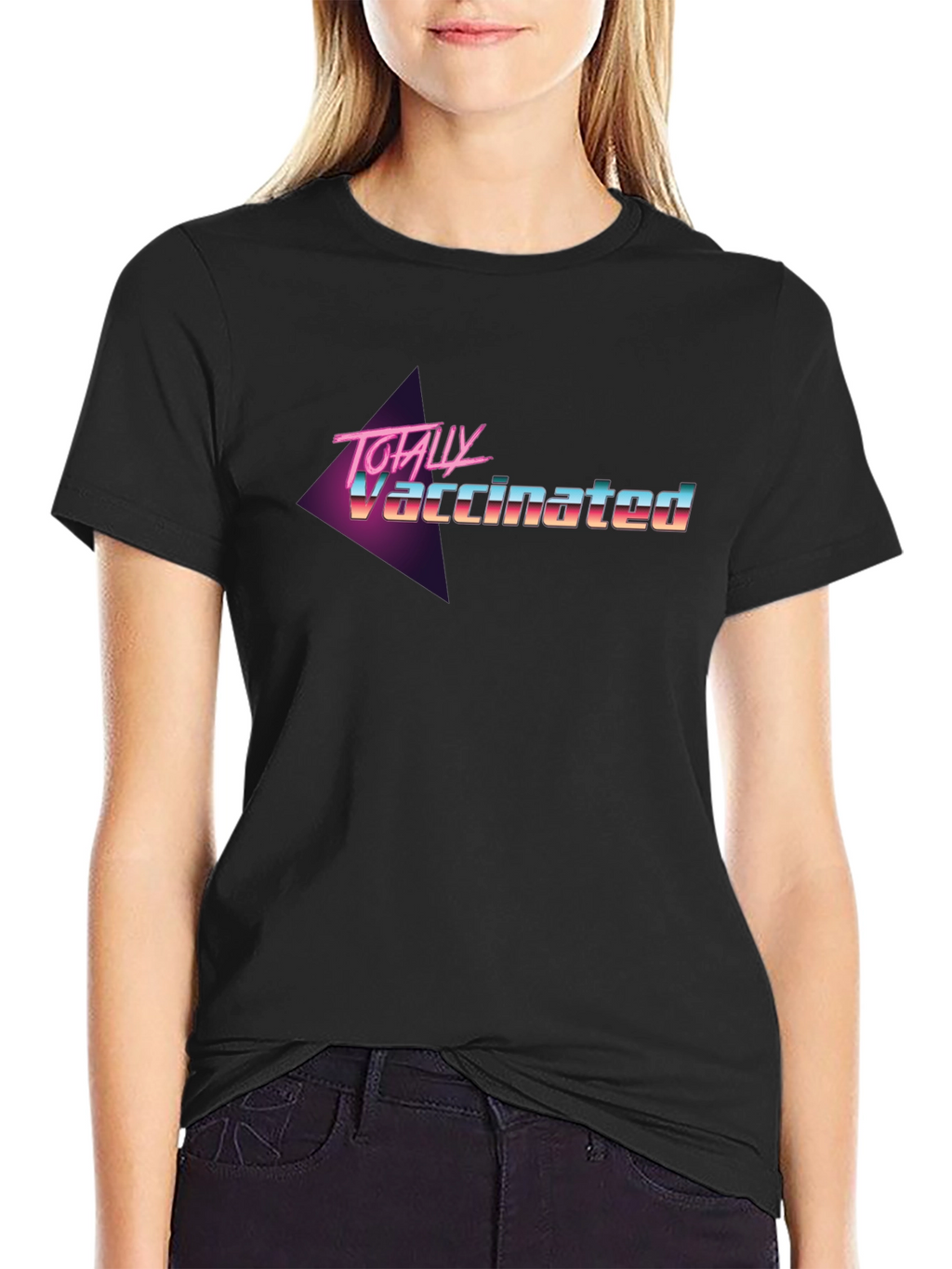 Totally Vaccinated Retro T-Shirt - Black