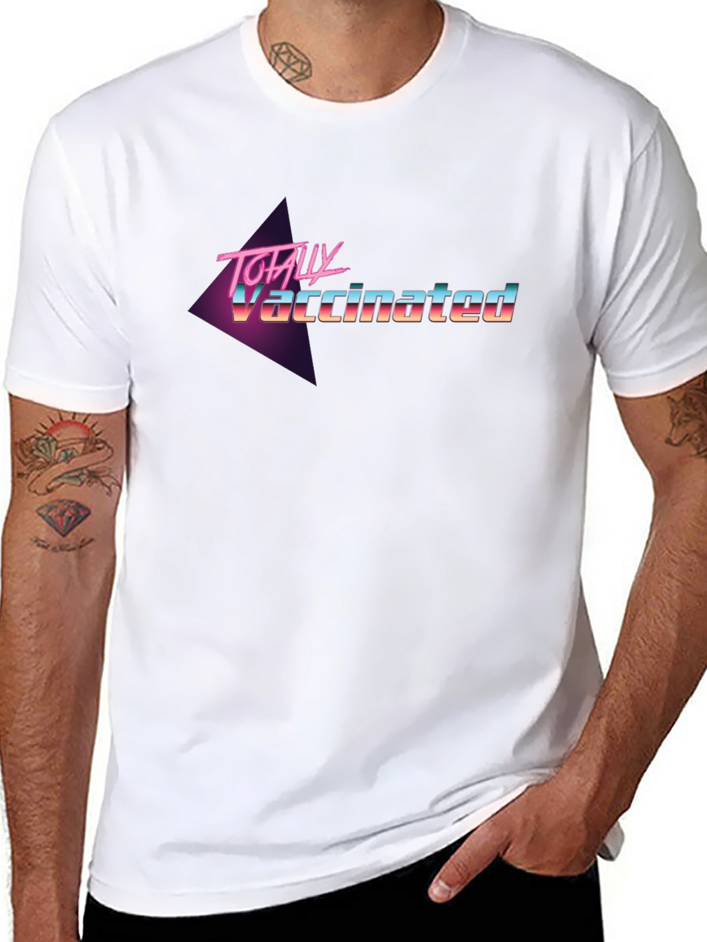Totally Vaccinated Retro T-Shirt - Black