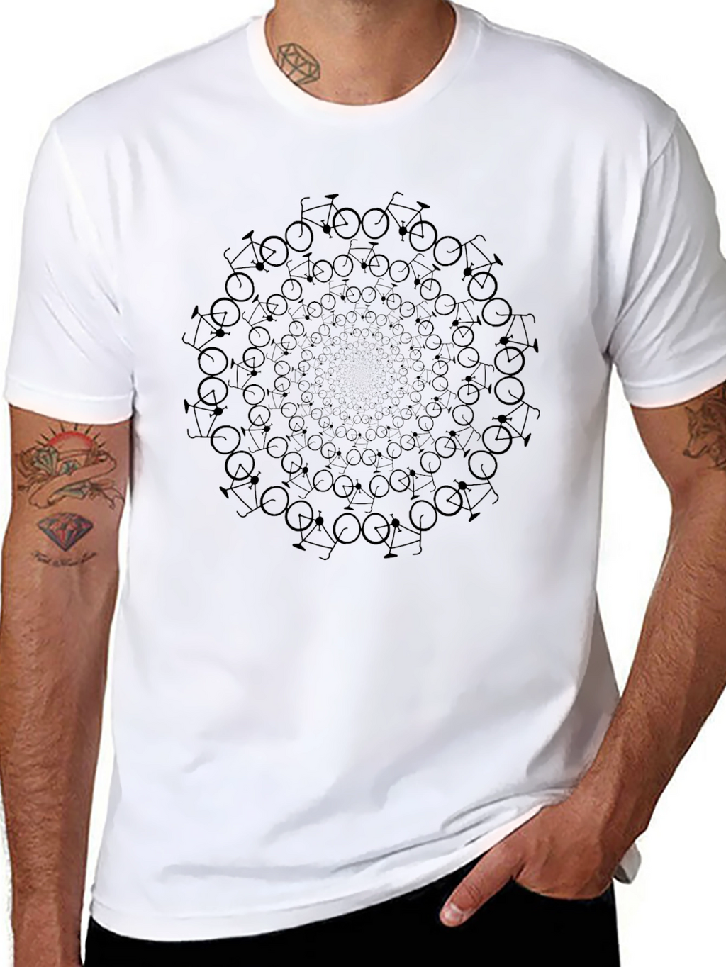Bicycle Mandala Graphic Tee - Black