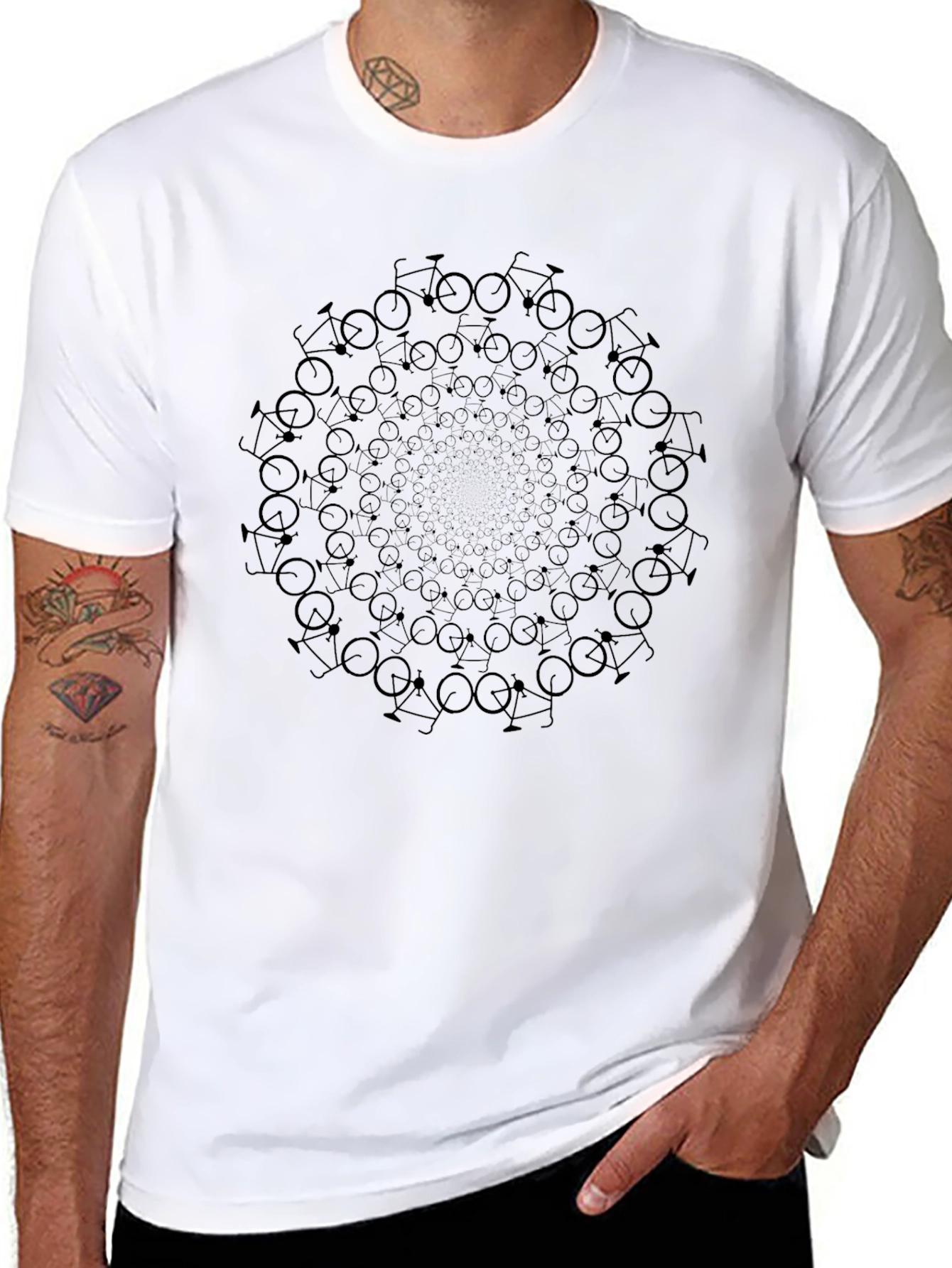 Bicycle Mandala Graphic Tee - Black
