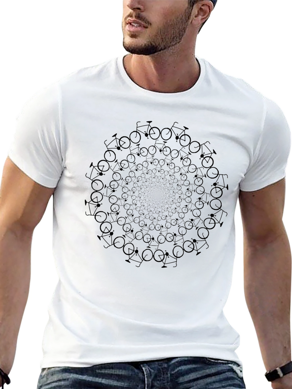 Bicycle Mandala Graphic Tee - Black