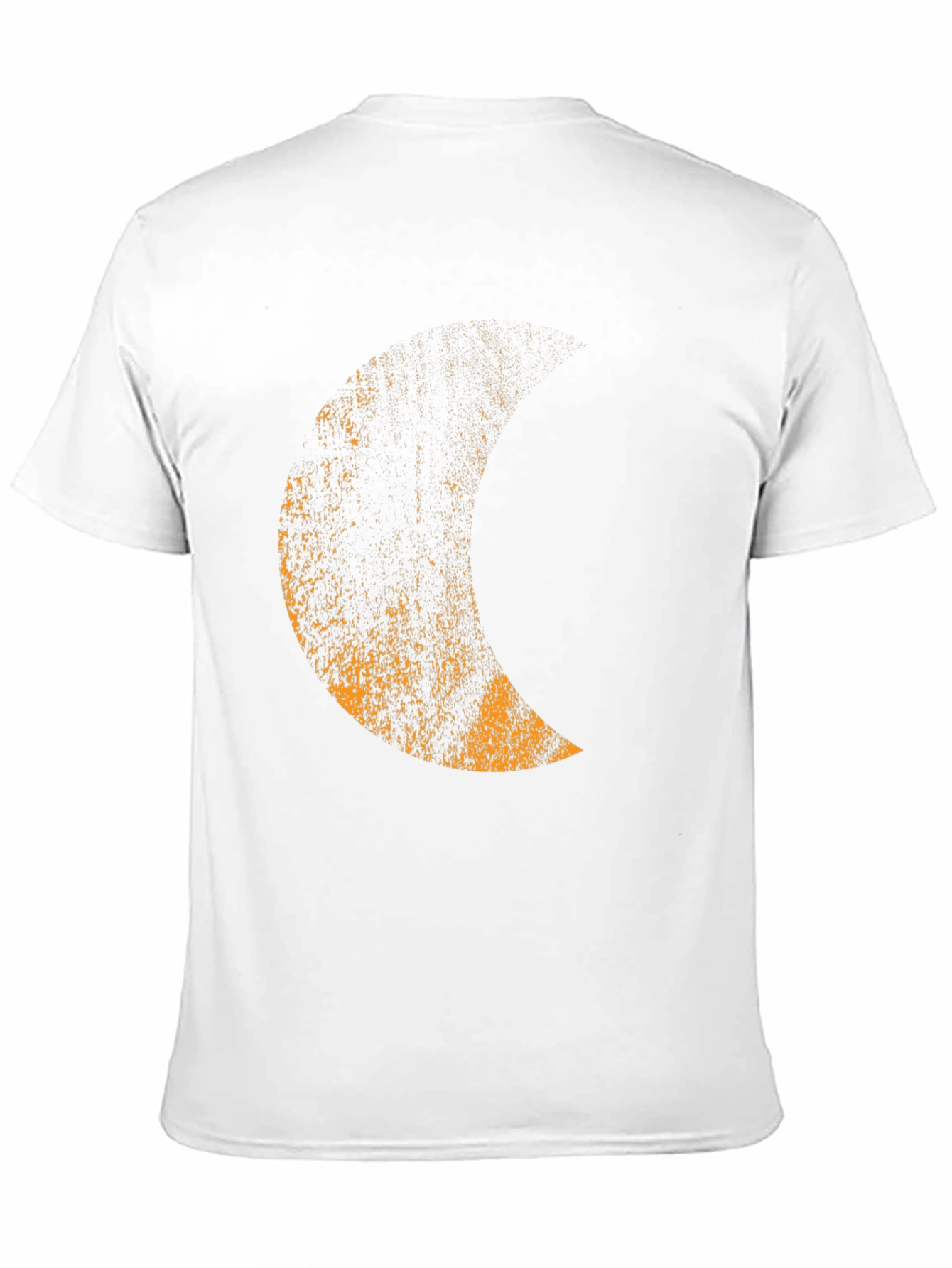 Mens Black T-Shirt with Distressed Moon Graphic