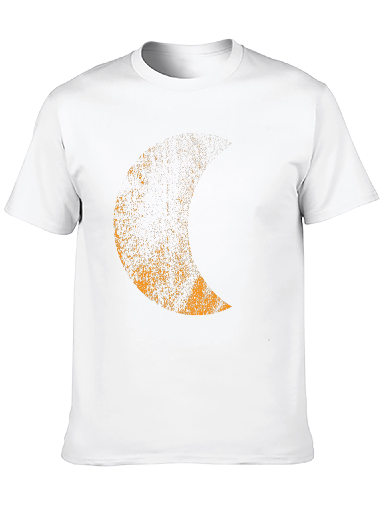 Mens Black T-Shirt with Distressed Moon Graphic