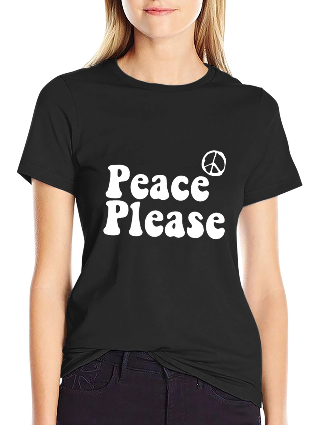 Peace Please Graphic Tee - Black