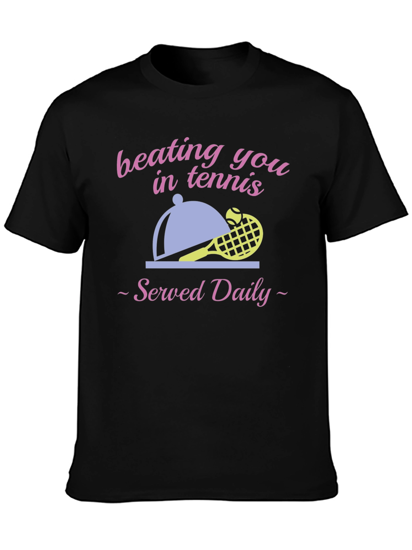 Beating You in Tennis Black Graphic T-Shirt