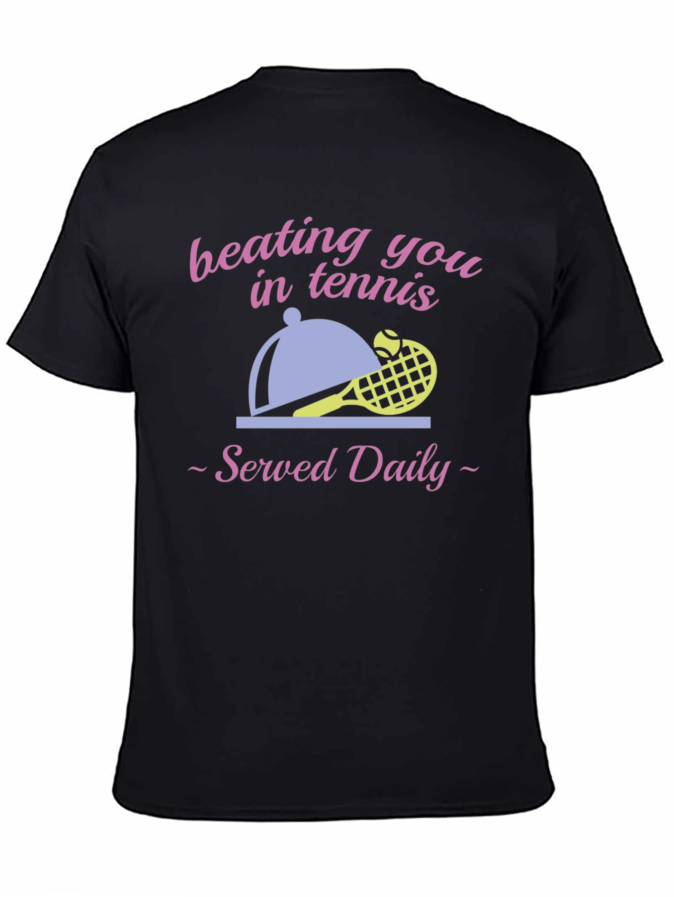 Beating You in Tennis Black Graphic T-Shirt