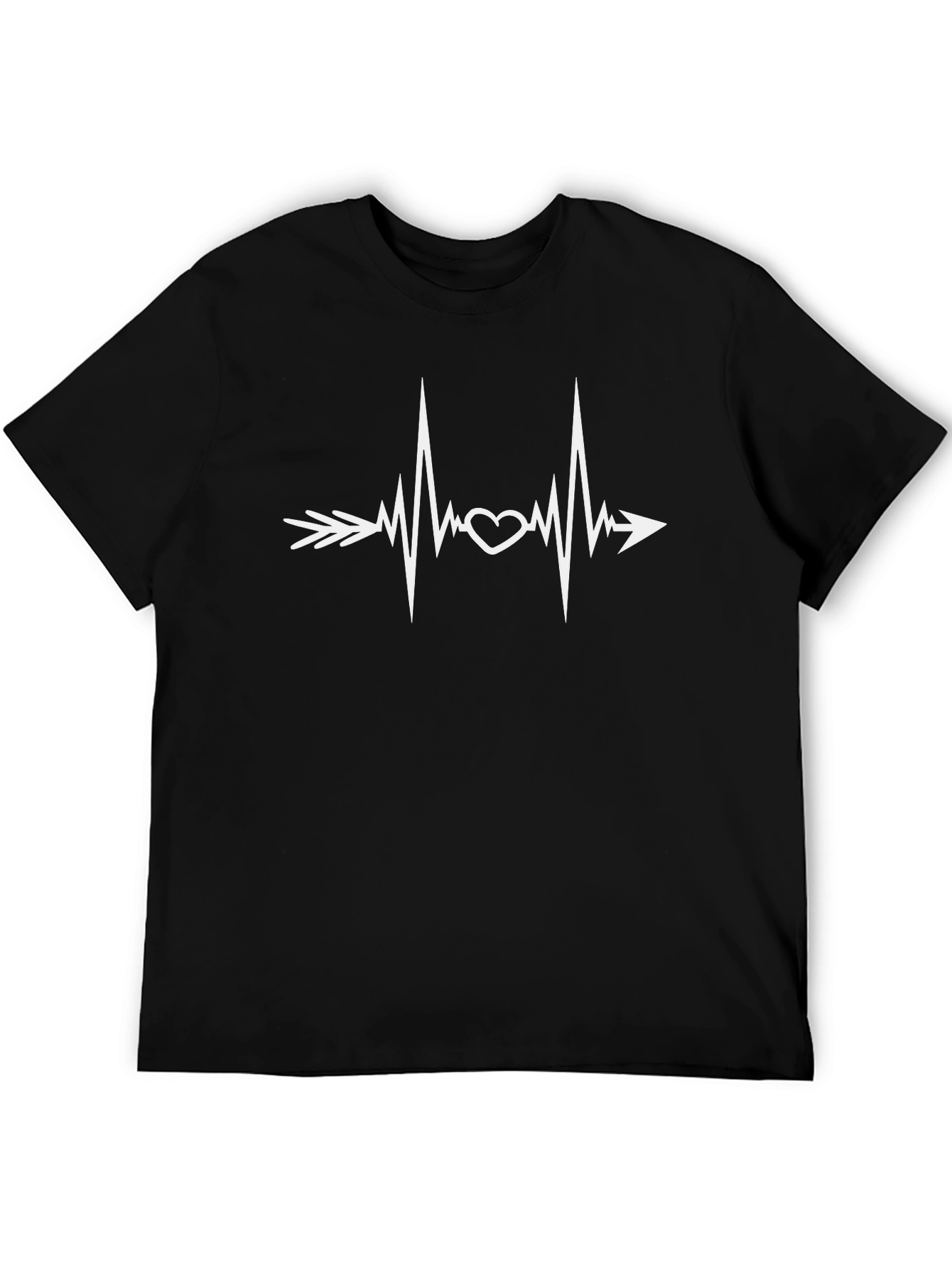 Heartbeat Arrow Graphic Black T-Shirt