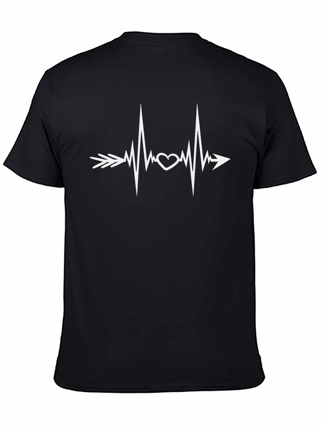 Heartbeat Arrow Graphic Black T-Shirt