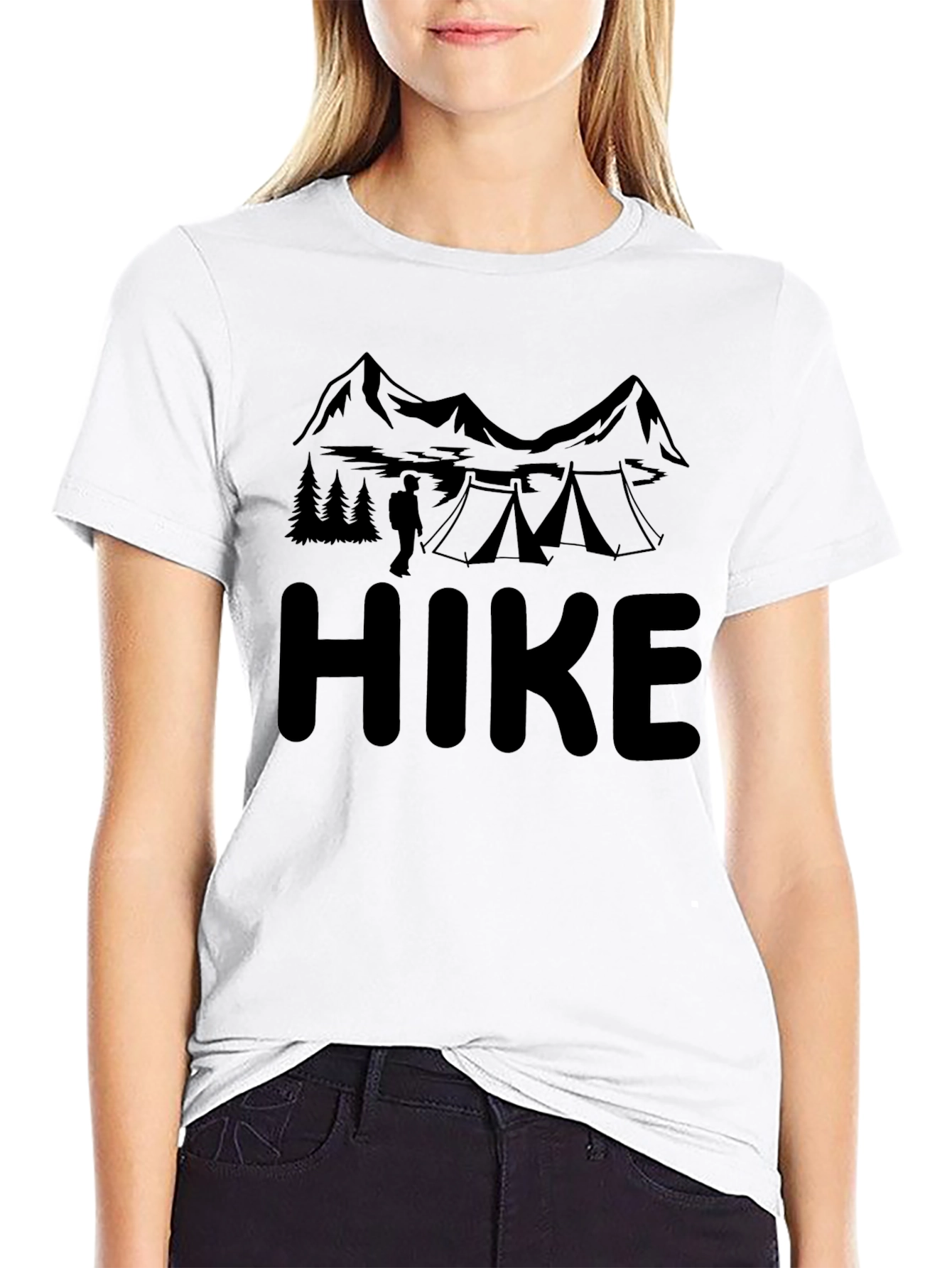 Hike Graphic T-Shirt - Black Camping Adventure Tee