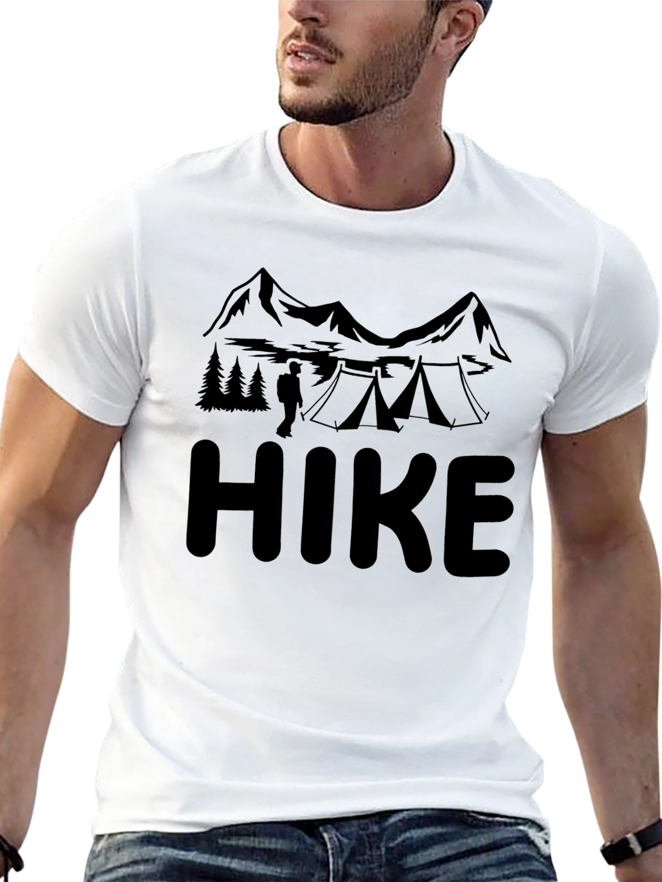 Hike Graphic T-Shirt - Black Camping Adventure Tee