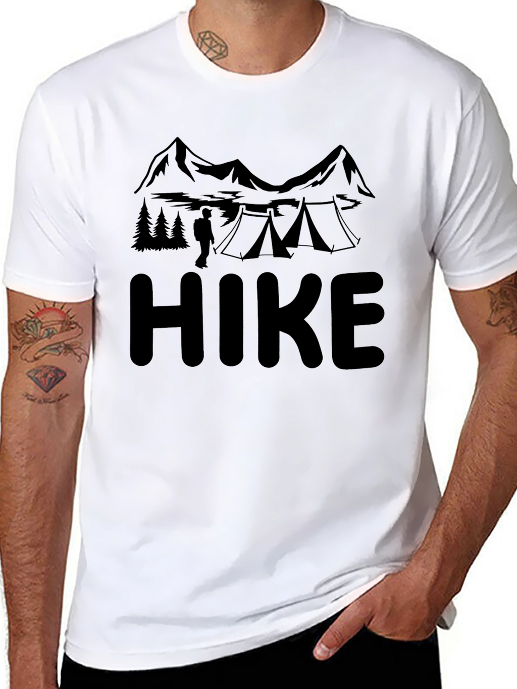 Hike Graphic T-Shirt - Black Camping Adventure Tee