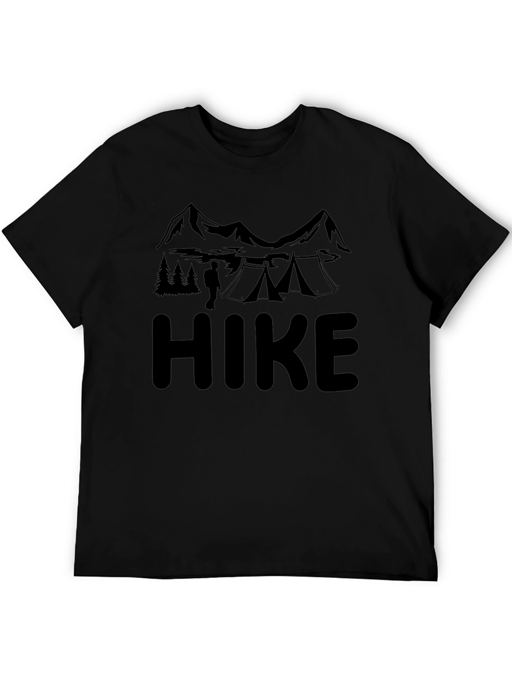Hike Graphic T-Shirt - Black Camping Adventure Tee