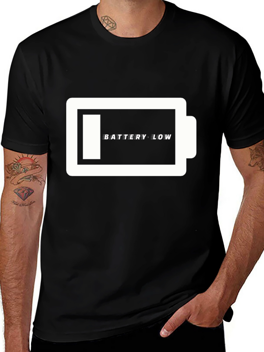 Battery Low T-Shirt - Funny Graphic Tee
