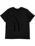 Modern Black Graphic Tee - Curved Design