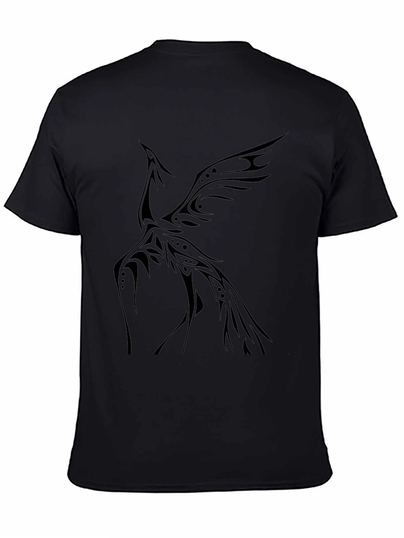 Tribal Phoenix Graphic Tee - Stylish Black T-Shirt