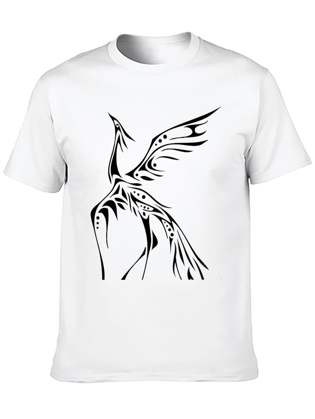 Tribal Phoenix Graphic Tee - Stylish Black T-Shirt