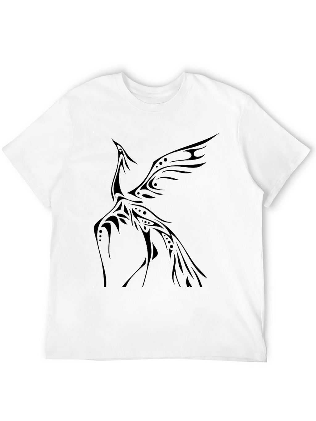 Tribal Phoenix Graphic Tee - Stylish Black T-Shirt