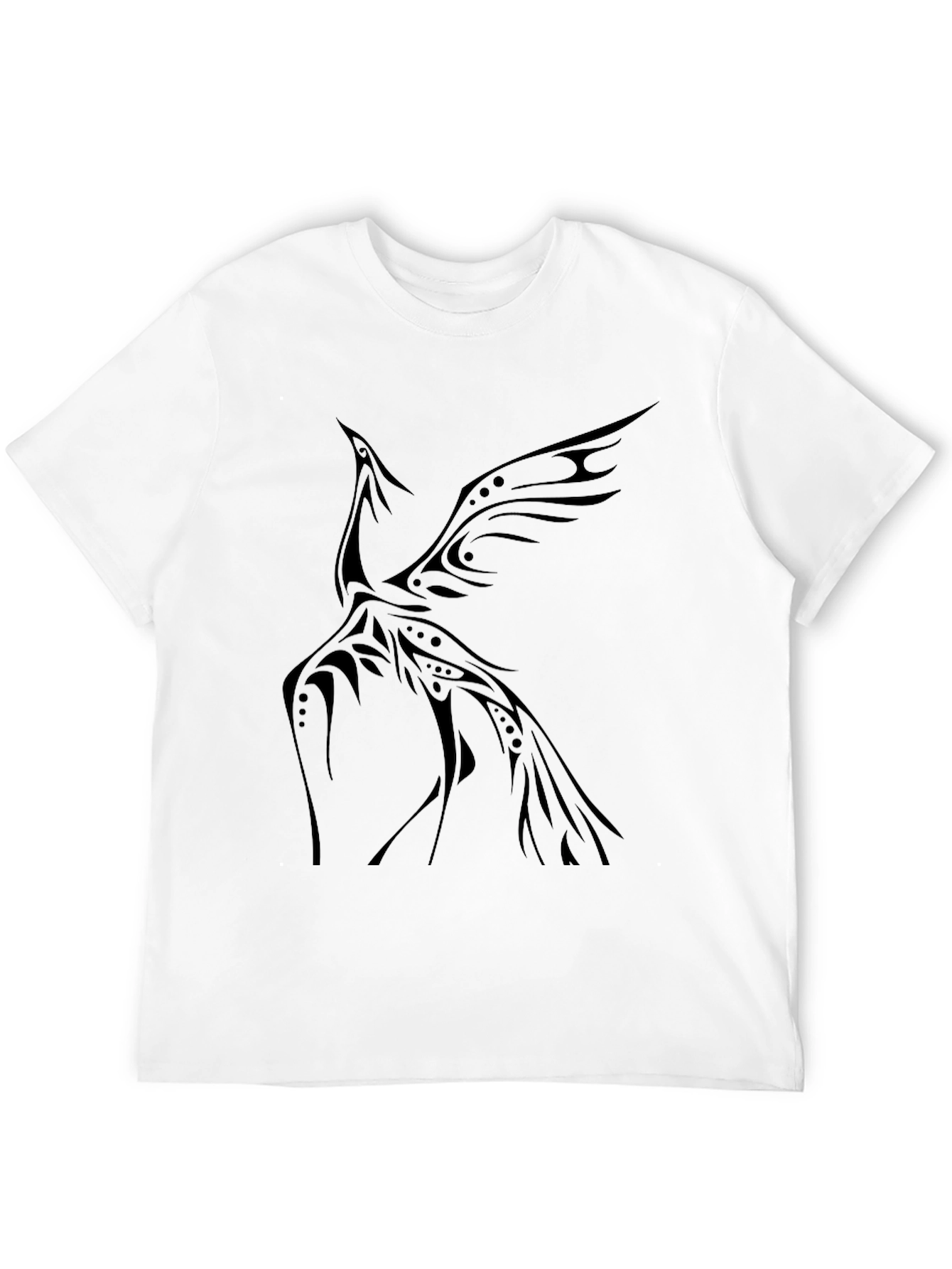 Tribal Phoenix Graphic Tee - Stylish Black T-Shirt