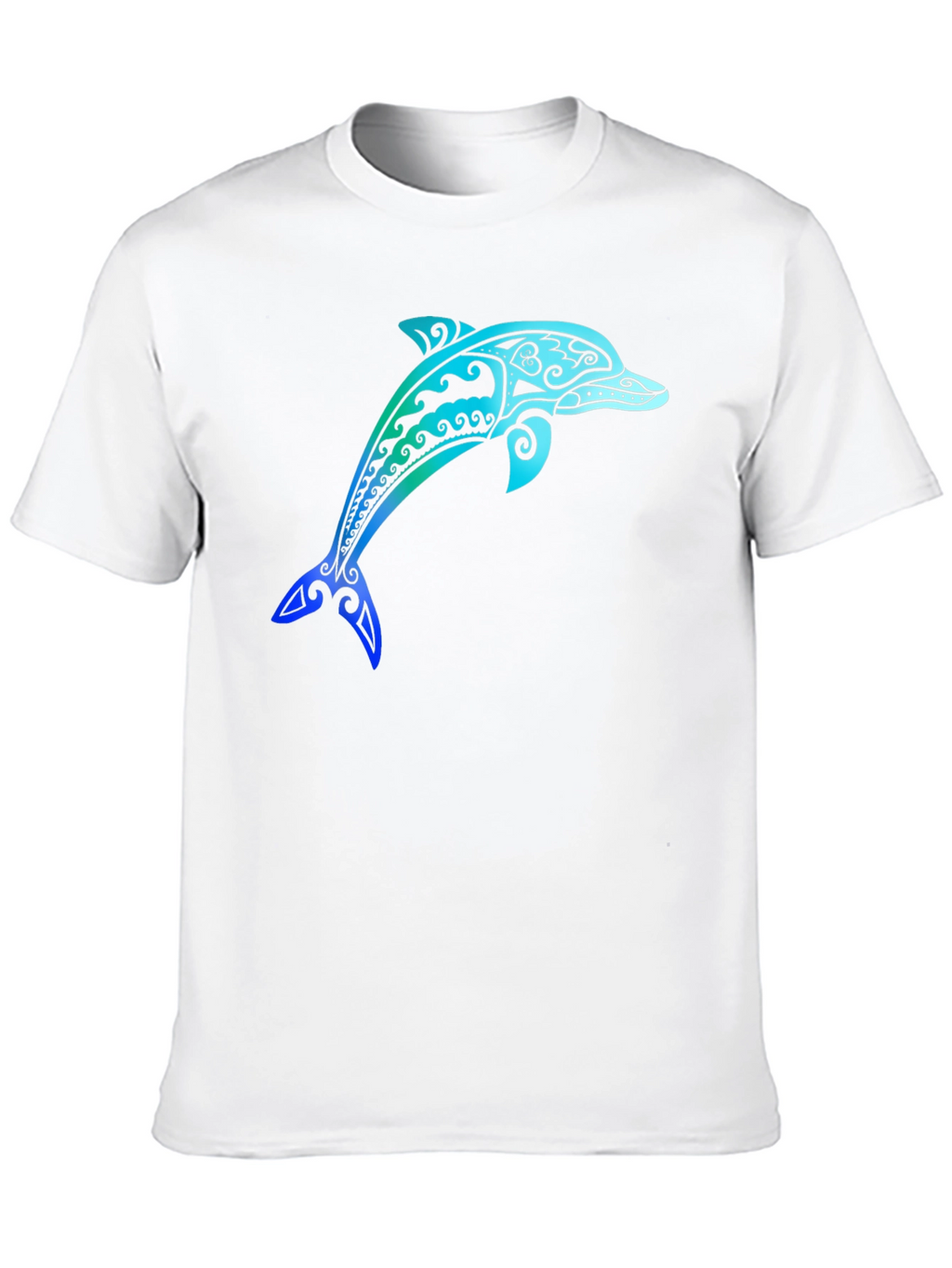 Tribal Dolphin Graphic Tee - Stylish Black T-Shirt