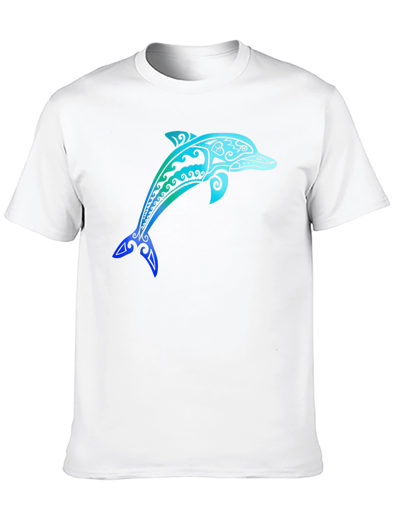 Tribal Dolphin Graphic Tee - Stylish Black T-Shirt